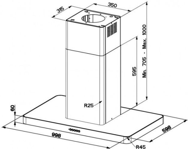 Вытяжка FABER 110.0456.265 FABER T-LIGHT ISOLA EV8P WH MATT A100 купить с доставкой по Москве и Московской области в интернет-магазине АваТехно