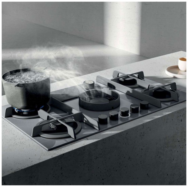 Газовая варочная панель со встроенной вытяжкой Elica NIKOLATESLA FLAME GR/F/88 купить с доставкой по Москве и Московской области в интернет-магазине АваТехно