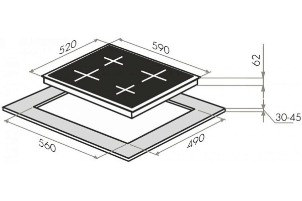Встраиваемая электрическая варочная панель Maunfeld EVCE.594 SM.D-BK купить с доставкой по Москве и Московской области в интернет-магазине АваТехно