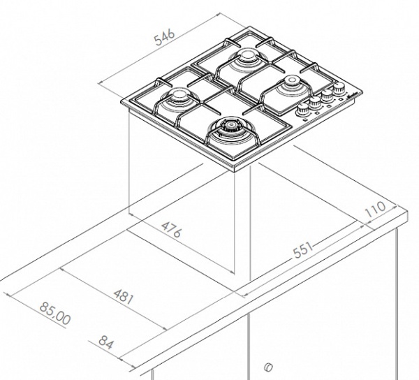 Варочная поверхность MONSHER MHG 62 X купить с доставкой по Москве и Московской области в интернет-магазине АваТехно
