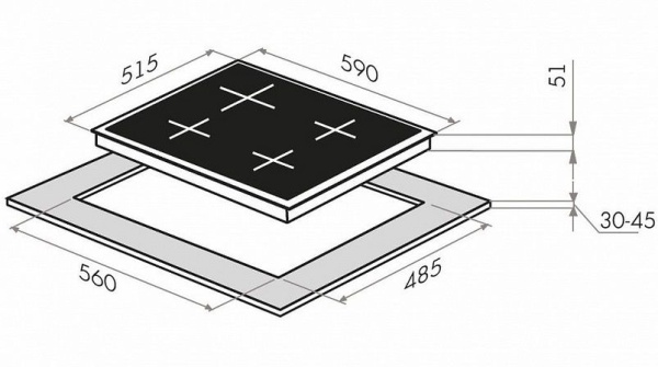 ГАЗОВАЯ ПАНЕЛЬ HOMSAIR HGE643GBK купить с доставкой по Москве и Московской области в интернет-магазине АваТехно