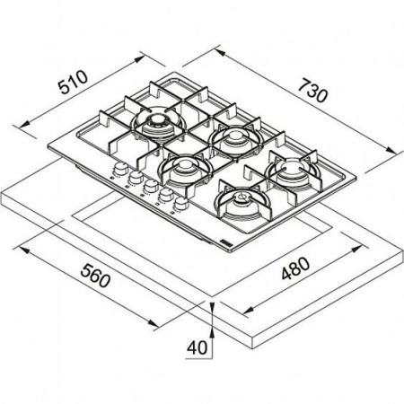 Варочная поверхность FRANKE FHMA 755 4G DCL XS C 106.0554.382 купить с доставкой по Москве и Московской области в интернет-магазине АваТехно