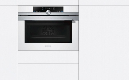 Духовой шкаф SIEMENS CM633GBW1 белый купить с доставкой по Москве и Московской области в интернет-магазине АваТехно