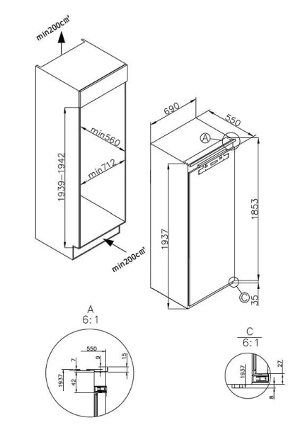 Холодильник KORTING KSI 1947 купить с доставкой по Москве и Московской области в интернет-магазине АваТехно