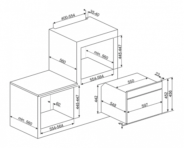 Компактный духовой шкаф Smeg SF4604MCNR купить с доставкой по Москве и Московской области в интернет-магазине АваТехно