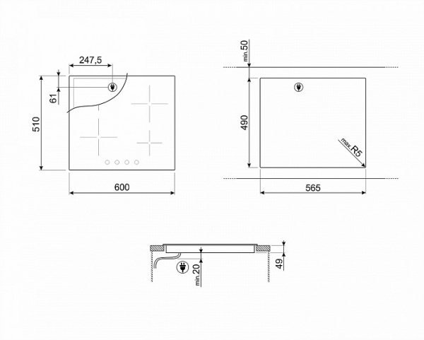 Варочная панель SMEG SE364TDM купить с доставкой по Москве и Московской области в интернет-магазине АваТехно