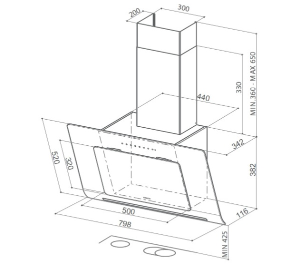 Вытяжка FABER 110.0324.929  INFINITY ACT BK A80 купить с доставкой по Москве и Московской области в интернет-магазине АваТехно
