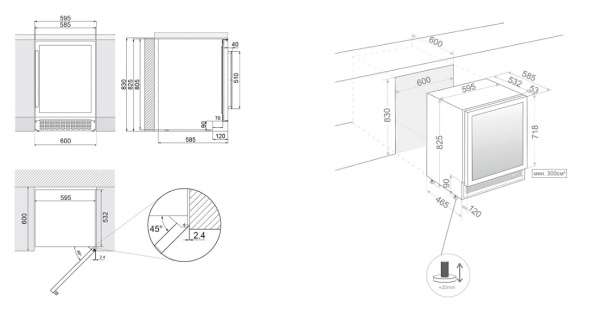 ВИННЫЙ ШКАФ PANDO PVZB 60-46CRL купить с доставкой по Москве и Московской области в интернет-магазине АваТехно