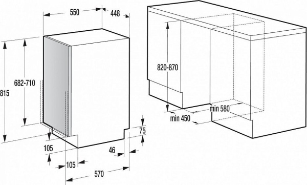 Встраиваемая посудомоечная машина GORENJE GV 51211 купить с доставкой по Москве и Московской области в интернет-магазине АваТехно