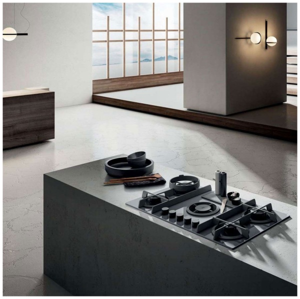 Газовая варочная панель со встроенной вытяжкой Elica NIKOLATESLA FLAME GR/A/88 купить с доставкой по Москве и Московской области в интернет-магазине АваТехно