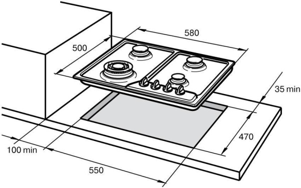Газовая поверхность DELONGHI ANTS 46 ASV GU купить с доставкой по Москве и Московской области в интернет-магазине АваТехно