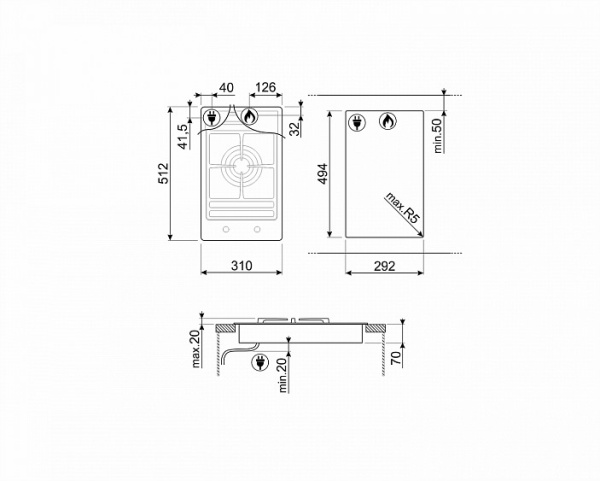 Поверхность SMEG pgf31g-1 купить с доставкой по Москве и Московской области в интернет-магазине АваТехно