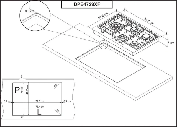 Варочная поверхность DE DIETRICH DPE4729XF купить с доставкой по Москве и Московской области в интернет-магазине АваТехно