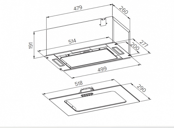 Встраиваемая вытяжка HOMSair Crocus Push 52 бежевый купить с доставкой по Москве и Московской области в интернет-магазине АваТехно