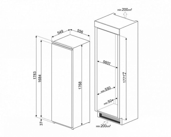 ХОЛОДИЛЬНИК SMEG S8L174D3E купить с доставкой по Москве и Московской области в интернет-магазине АваТехно