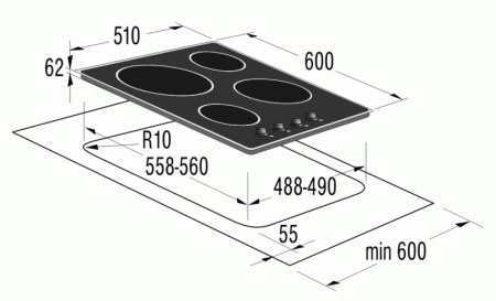 Поверхность GORENJE ec 630 rbr купить с доставкой по Москве и Московской области в интернет-магазине АваТехно