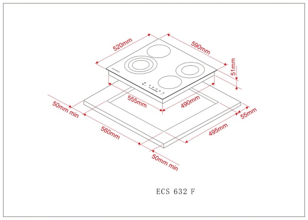 Cтеклокерамическая панель Kuppersberg ECS 632 F купить с доставкой по Москве и Московской области в интернет-магазине АваТехно
