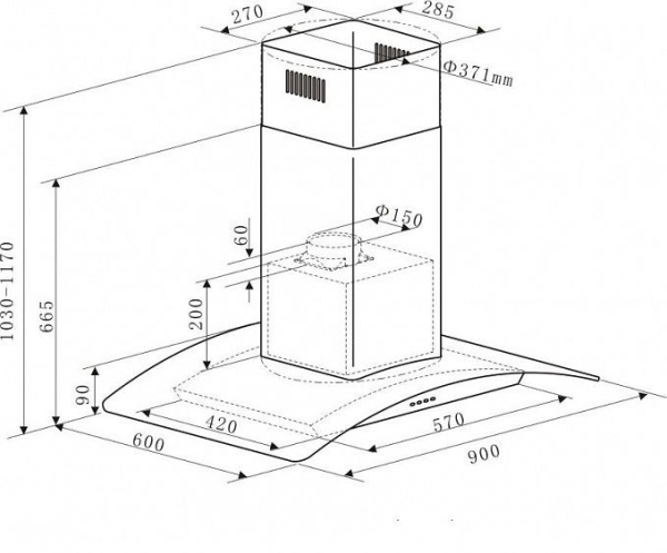 Вытяжка MAUNFELD ANCONA Plus A isla 90 черный+черное стекло купить с доставкой по Москве и Московской области в интернет-магазине АваТехно