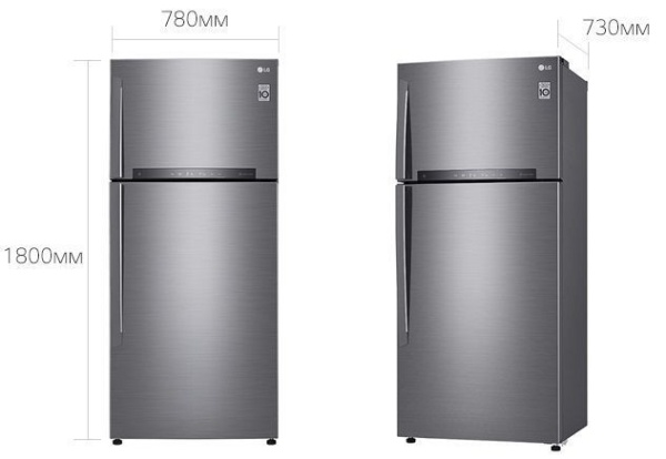 Холодильник LG GN-H702HMHZ серебристый купить с доставкой по Москве и Московской области в интернет-магазине АваТехно