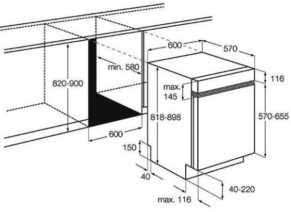 Встраиваемая посудомоечная машина AEG f 55002 im0p купить с доставкой по Москве и Московской области в интернет-магазине АваТехно