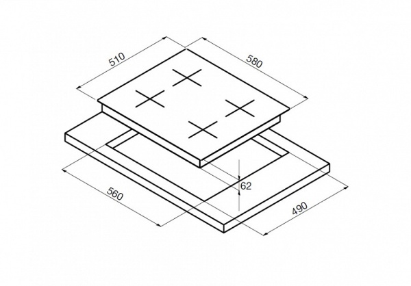 Варочная панель ZIGMUND & SHTAIN CNS 025.60 BX купить с доставкой по Москве и Московской области в интернет-магазине АваТехно