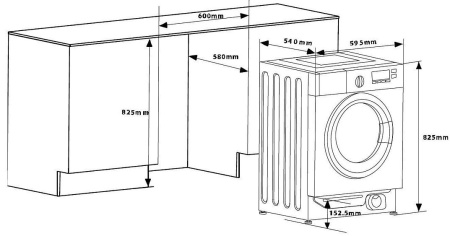 Встраиваемая стиральная машина Weissgauff WMI 6147 Inverter Steam купить с доставкой по Москве и Московской области в интернет-магазине АваТехно