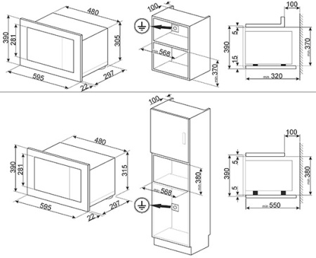 Микроволновая печь SMEG FMI120S1 купить с доставкой по Москве и Московской области в интернет-магазине АваТехно