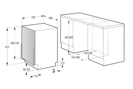 Встраиваемая посудомоечная машина Hisense HV583B10AD купить с доставкой по Москве и Московской области в интернет-магазине АваТехно