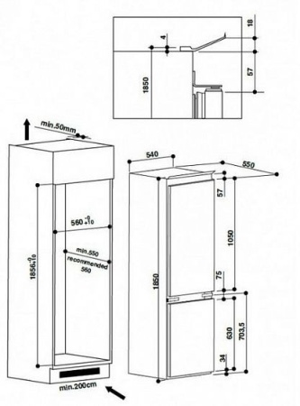 Холодильник HOTPOINT-ARISTON BCB 7525 E C AA O3 (RU) купить с доставкой по Москве и Московской области в интернет-магазине АваТехно
