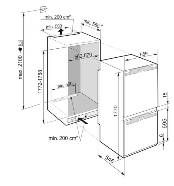 Встраиваемый холодильник Liebherr ICBNe 5123 купить с доставкой по Москве и Московской области в интернет-магазине АваТехно