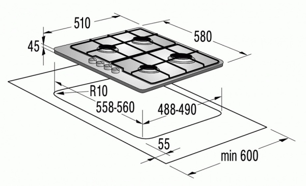 Поверхность GORENJE g 6n50 rb купить с доставкой по Москве и Московской области в интернет-магазине АваТехно