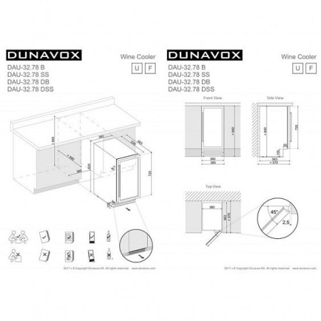 Винный шкаф DUNAVOX DAU-32.78DW купить с доставкой по Москве и Московской области в интернет-магазине АваТехно