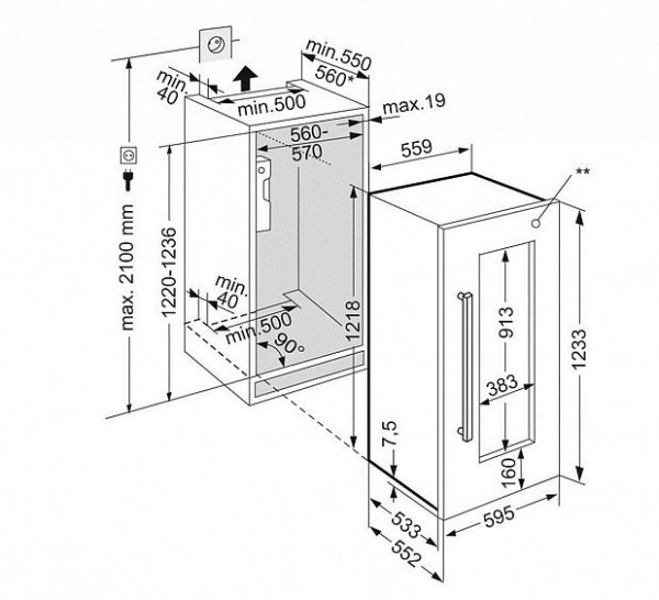 Винный холодильник LIEBHERR EWTdf 2353 купить с доставкой по Москве и Московской области в интернет-магазине АваТехно