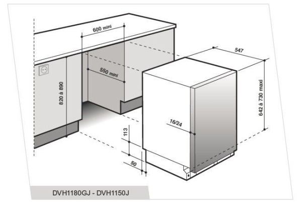 Посудомоечная машина DE DIETRICH dvh 1180 gj купить с доставкой по Москве и Московской области в интернет-магазине АваТехно