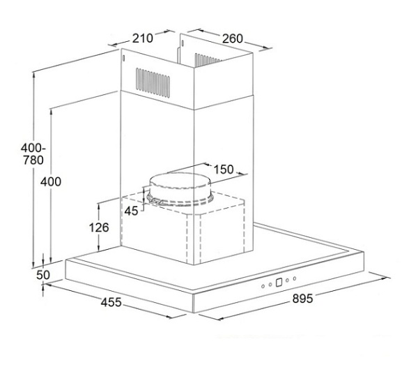 Каминная вытяжка Maunfeld Breeze 90 нержавеющая сталь купить с доставкой по Москве и Московской области в интернет-магазине АваТехно