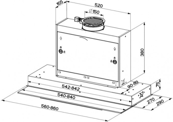 Вытяжка FABER 110.0456.275 FABER SWIFT X/WH GLASS A60 купить с доставкой по Москве и Московской области в интернет-магазине АваТехно