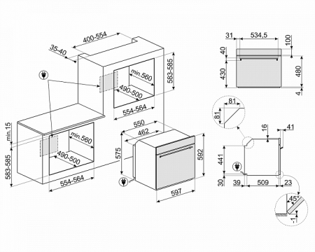 Электрический духовой шкаф SMEG sf6395xe купить с доставкой по Москве и Московской области в интернет-магазине АваТехно