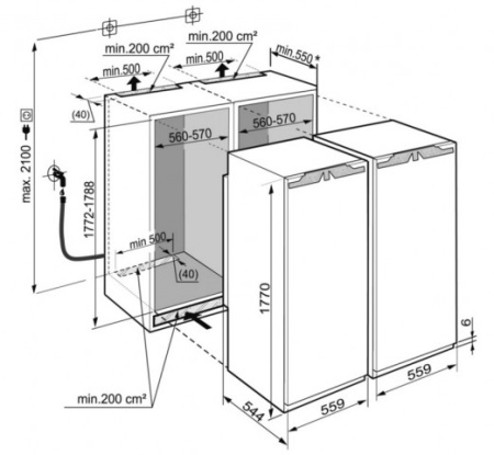 Встраиваемый холодильник Liebherr SBS 70I4 (SIGN 3576 + IKB 3560) купить с доставкой по Москве и Московской области в интернет-магазине АваТехно
