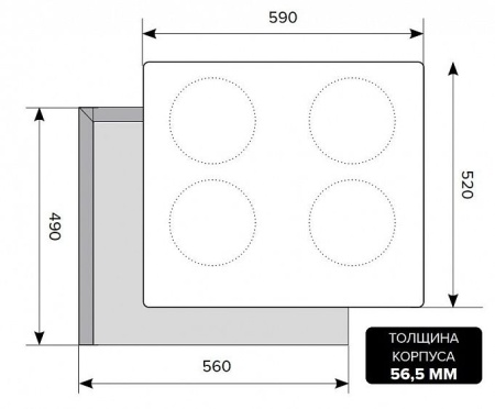 ВАРОЧНАЯ ПОВЕРХНОСТЬ LEX EVI 640-2 WH купить с доставкой по Москве и Московской области в интернет-магазине АваТехно