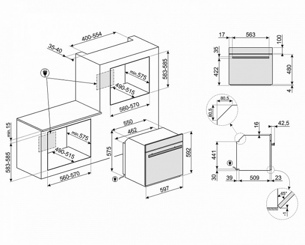Духовой шкаф SMEG SFP6604WSPNR купить с доставкой по Москве и Московской области в интернет-магазине АваТехно