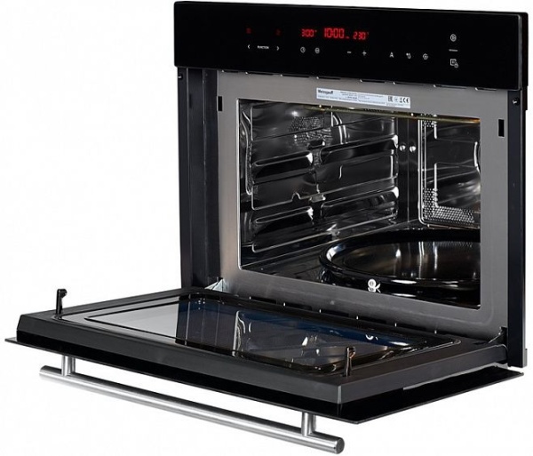 Встраиваемый компактный духовой шкаф с СВЧ Weissgauff OE 446 Black Edition купить с доставкой по Москве и Московской области в интернет-магазине АваТехно