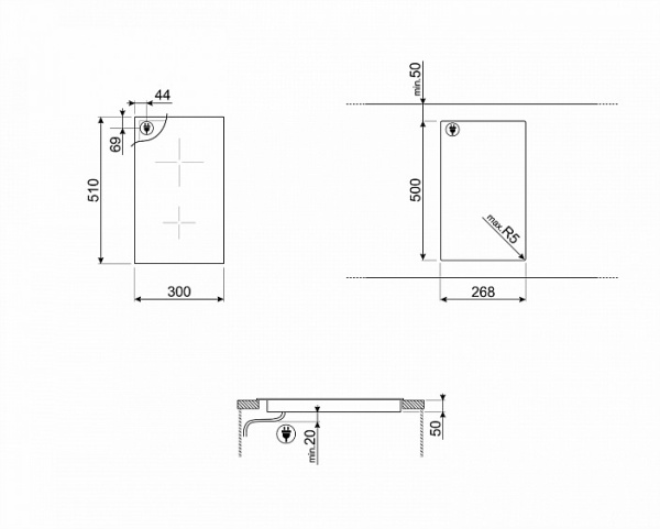 Поверхность SMEG SE232TD купить с доставкой по Москве и Московской области в интернет-магазине АваТехно