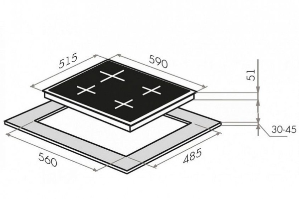 Варочная панель MAUNFELD EEHG 6413 CBKG купить с доставкой по Москве и Московской области в интернет-магазине АваТехно