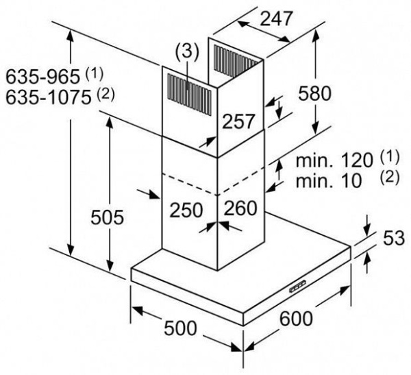 Каминная вытяжка SIEMENS LC67BHM50 купить с доставкой по Москве и Московской области в интернет-магазине АваТехно