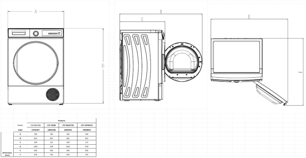 Сушильная машина Jacky's JTD 7HP90T3 купить с доставкой по Москве и Московской области в интернет-магазине АваТехно