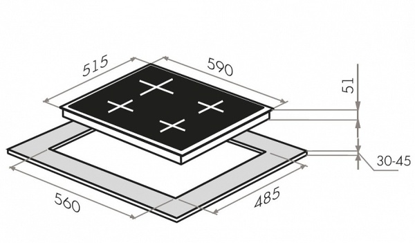 Газовая панель MAUNFELD EGHG.64.33CBG/G купить с доставкой по Москве и Московской области в интернет-магазине АваТехно