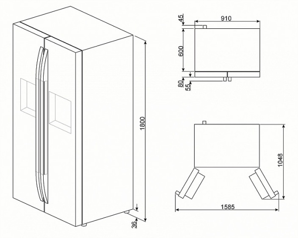 Холодильник SMEG sbs63ned купить с доставкой по Москве и Московской области в интернет-магазине АваТехно
