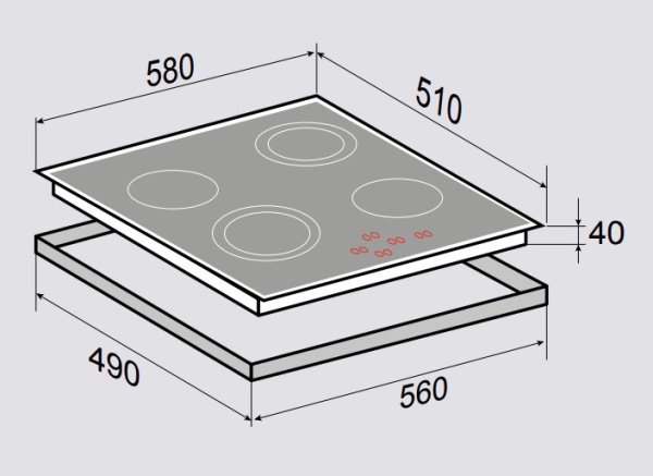 Встраиваемая электрическая варочная панель Zigmund & Shtain CNS 026.60 BX купить с доставкой по Москве и Московской области в интернет-магазине АваТехно