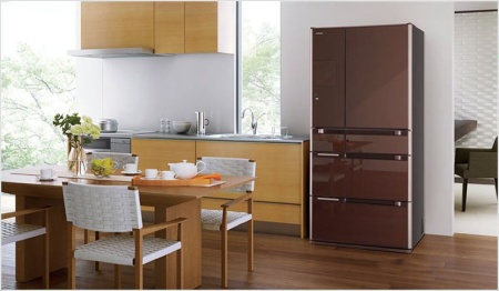 Холодильник  HITACHI R-G 690 GU XT (Crystal Brown) купить с доставкой по Москве и Московской области в интернет-магазине АваТехно